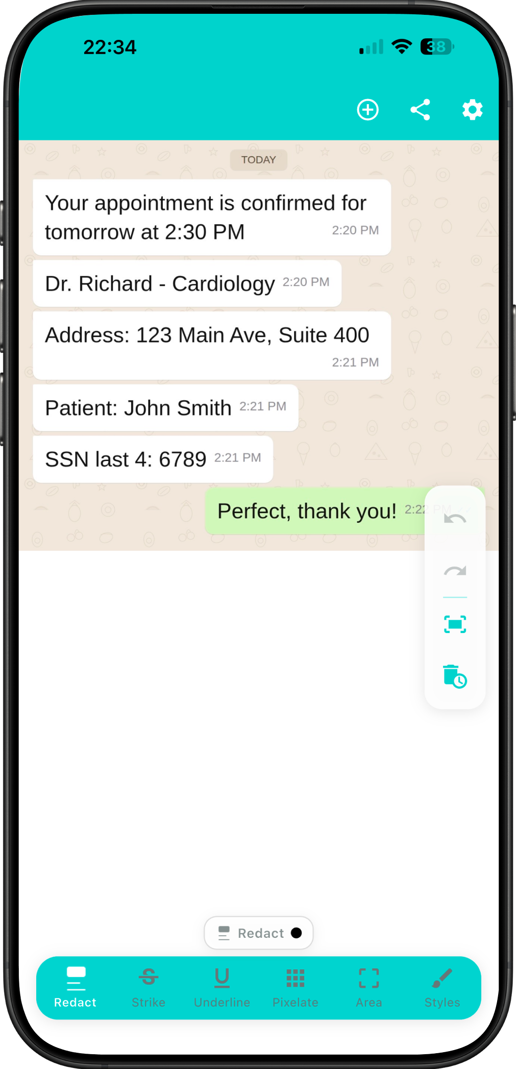 Hide sensitive text instantly